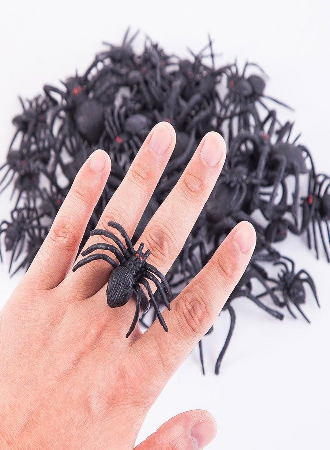 مجموعة جيالوين المكونة من 60 قطعة من العناكب البلاستيكية الواقعية، ألعاب عناكب سوداء مزيفة وخواتم عناكب، ألعاب عناكب، دعامة للمقالب في الهالوين، لتزيين حفلات الهالوين المنزلية، أحجام وأنماط متعددة. - Image 4